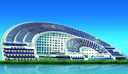 世界最大的太陽能大廈 日月壇微排大廈是2010年世界太陽城大會主會場