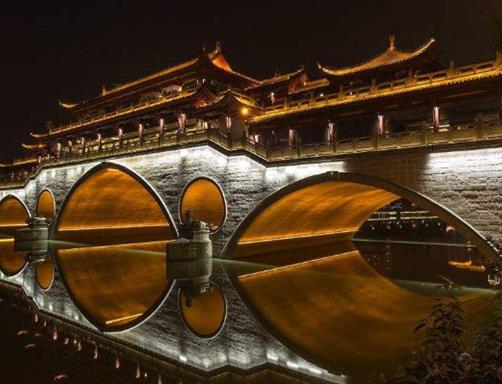 成都十大夜景最美的地方,錦里、安順廊橋夜景耀眼奪目